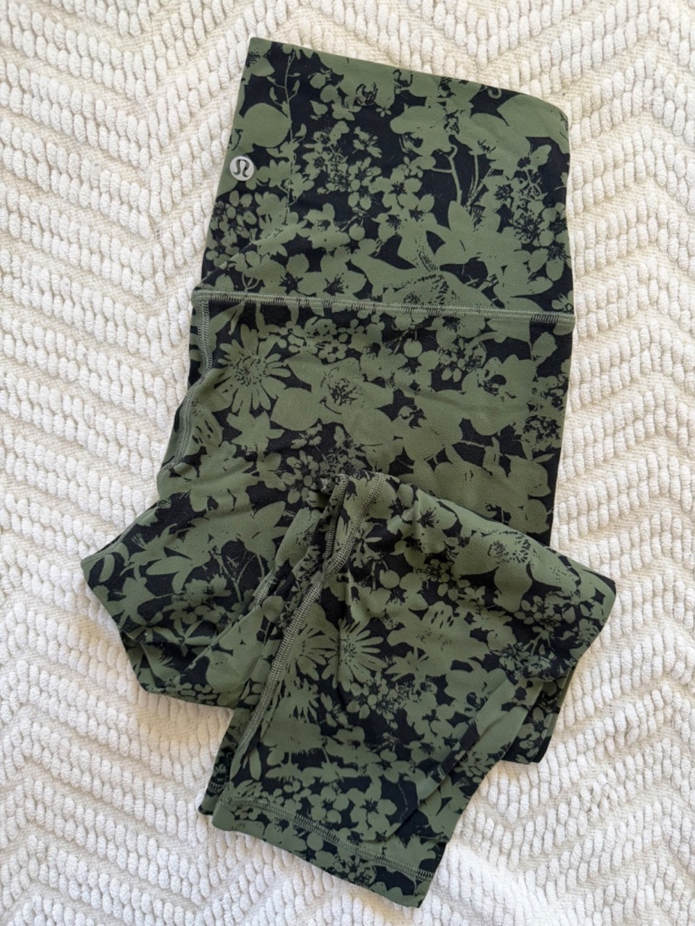 Lululemon Align High Rise Leggings Green Floral Print Size 10